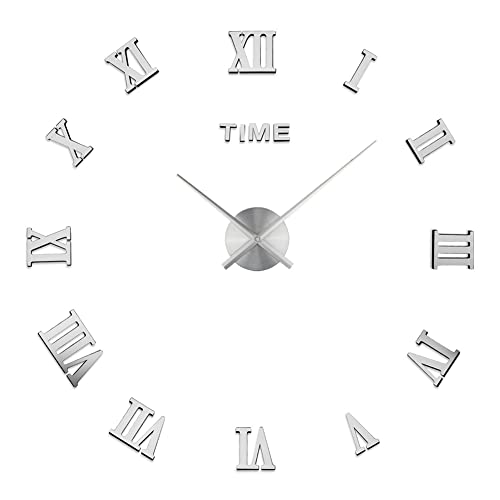 ISAKEN 3D Wanduhren DIY Wanduhr Modern Wanduhr Stumm Wanduhr Wandpendel Rahmenlose Wanduhr 3D DIY Spiegel Aufkleber Heimtextilien DIY Wanduhr für Wohnzimmer Home Office von ISAKEN