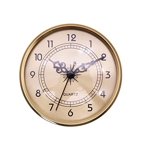 ISAKEN 4.25 Zoll (108mm) Uhrwerk, Runde Uhr aus Quarzuhr mit Römischen Ziffern und Silber Trim, Einsteckuhrwerk für 108 mm Durchmesser Wanduhr Uhr Klein DIY Uhrwerk Zubehör von ISAKEN