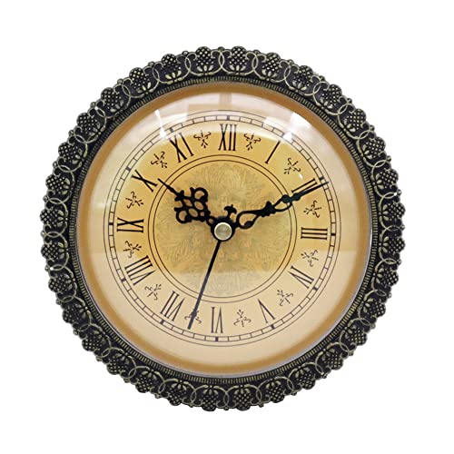 ISAKEN 5.9 Zoll (150mm) Uhrwerk, Einsteckuhrwerk Runde Uhr aus Quarzuhr mit Römischen Ziffern, für 150mm Durchmesser Wanduhr Uhr Klein DIY Uhrwerk Zubehör von ISAKEN