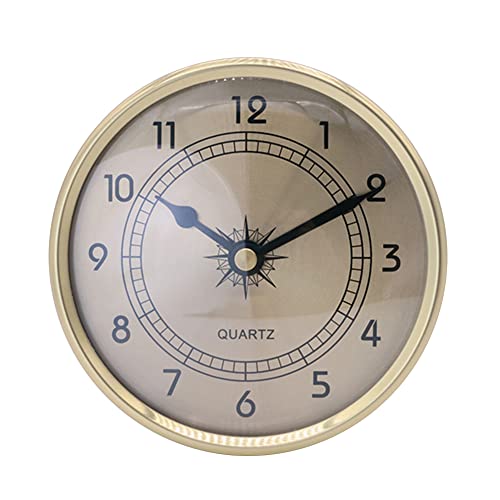 ISAKEN 90 mm Quarzwerk Runde Uhr aus Quarzuhr mit Römischen Ziffern, Uhrwerk aus Metall Einbau-Uhr Modellbau-Uhr Quartz Uhrwerk (70 mm) DIY Quartz Uhrwerk Zubehör Europäischer Stil Clock von ISAKEN