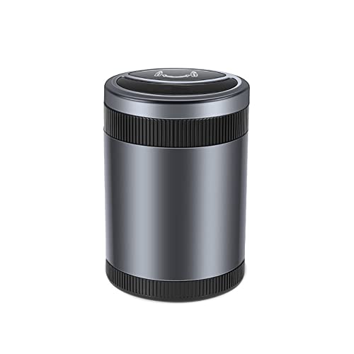 ISAKEN Auto Aschenbecher mit Licht und Automatischem Deckel, Rauchfrei Auto Aschenbecher Tragbare Zigarettenanzünder Rauchfreier Aschenbecher für Reisen im Freien, Heimgebrauch von ISAKEN