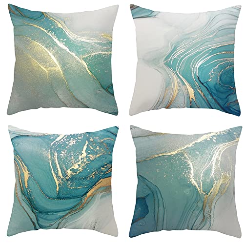 ISAKEN Kissenbezug 40x40 4er Set Marmor Dekorative Kissenhüllen Abstrakte Kunst Soft Dekorative Kissenhüllen Zierkissenbezüge für Sofa Schlafzimmer Wohnzimmer Auto Zuhause Dekoration von ISAKEN