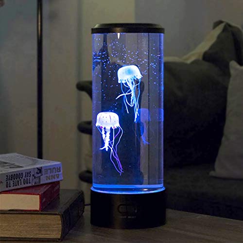 ISAKEN Lava Lamp LED, Quallen Lampe Lavalampe Aquarium Lampe, mit Farbwechselnden Lichteffekten, Dekoration für Home Office Geschenk für Männer Frauen Kinder von ISAKEN