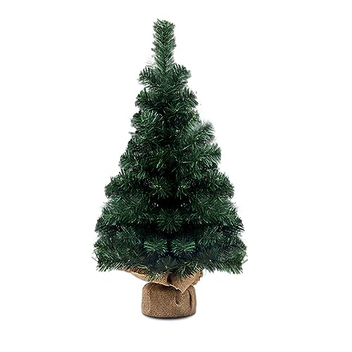 ISAKEN Mini Weihnachtsbaum Kleiner Weihnachtsbaum mit Zementbasis, 50CM Tannenbaum PVC Christbaum Tisch Weihnachtsbaum Weihnachten ideal für Zuhause, Büro, Geschäfte und Hotels von ISAKEN