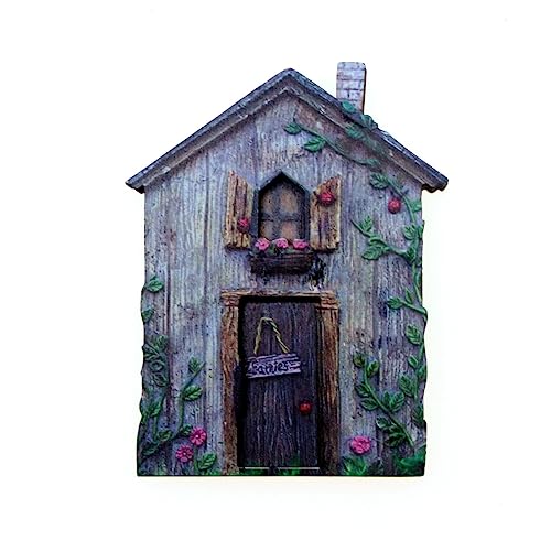 ISAKEN Miniatur Feentür Garten Feentür Wichteltür Miniatur Elfentür Wichteltür Zwerg Zuhause 3D Handwerk Garten Baumtür Fenster Dekorationen Puppenhaus Zubehör Geschenke für Kinder Erwachsene von ISAKEN