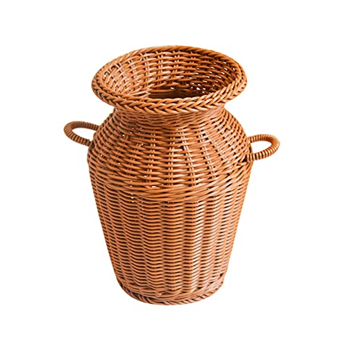 ISAKEN Rattan Vase Blumenkorb für Pampasgras, Handmade Blumenvase Modern Vasen Deko Boho Vase Blumenvasen Kleine Vasen für Tischdeko Wohnzimmer Esszimmer Schlafzimmer Tischdekoration Dekoration von ISAKEN