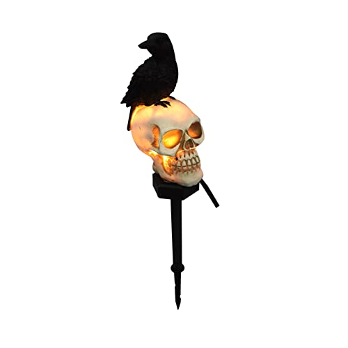 ISAKEN Solarlampen für Außen Gartendeko, Halloween Rasenlichter Totenkopf-Gartenlichter Halloween Rasenlichter Aus für Garten, Hof, Balkon, Auffahrt, Weg Halloween Party Dekoration von ISAKEN