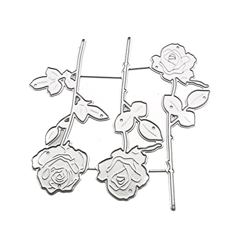 ISAKEN Stanzschablone Metall Stanzformen Schablone Scrapbooking Blatt Rose Chrysantheme Blume Schablonenform für Papierhandwerk Prägewerkzeuge Grußkartenherstellung DIY Herstellung Geburtstag Geschenk von ISAKEN