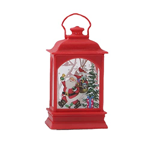 ISAKEN Weihnachtslaterne Lampe, Schneemann & Weihnachtsbaum LED Laterne Batteriebetriebene Tischlampe Dekorative Weihnachtsbeleuchtung Hängeleuchte für Indoor Outdoor Home Decor von ISAKEN