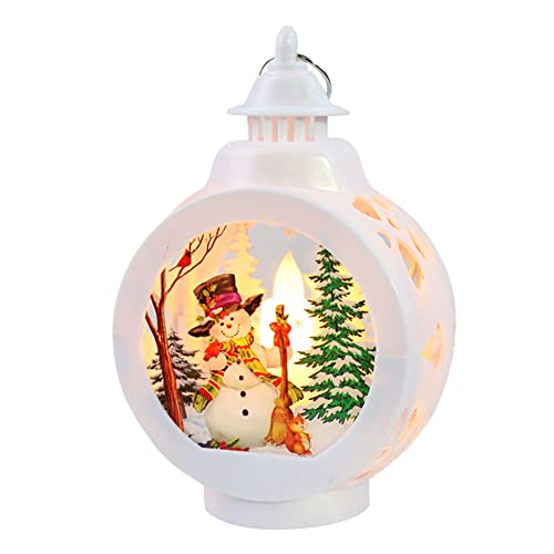 ISAKEN Weihnachtslaterne mit Schneegestöber Weihnachten Weihnachtsdeko Schneelaterne LED Weihnachtslaterne Beleuchtete Schneekugel Nachttischlampe Weihnachtsdekoration Geschenk von ISAKEN