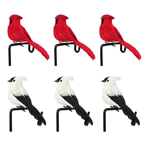ISKAEN 6 Stück Künstliche Federvögel Bunte Simulation Schaumvögel Gartenfigur Künstliche Feder Vögel Künstliche Schaum Vögel Kunstvogel Bunte Vogel Garten Mini Vogel Garten Frühling Deko von ISAKEN