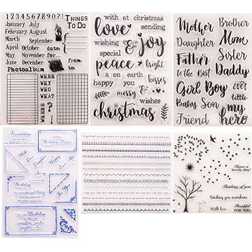 ISKAEN Silikonstempel Set Silikon Klar Stempel Buchstaben Zahlen Clear Stamps Klar Stempelset Tiere und Blumen Stempelset für Journaling, DIY Scrapbooking und Fotoalbum Dekoration von ISAKEN