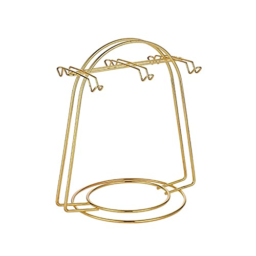 Kaffeetassenhalter, Gold Edelstahl Tassenständer Tassenhalter mit 6 Haken, becherhalter Display Stand stehender Halter, Becherbaum Kaffee Tassenhalter Kaffeetassen Organizer Stand von ISAKEN