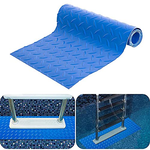 Poolleitermatte 23x90cm Pool Ladder Mat, Schutzmatte für Schwimmbecken, 1,5 mm Dicke Leitermatte für Schwimmbäder, Pool-Stufenmatte für unebene Oberflächen, rutschfeste Poolleitermatte für Pool von ISAKEN