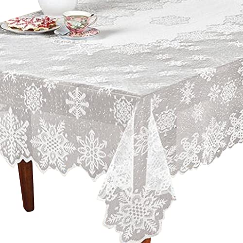 Spitze Tischdecke Weiße Rechteck 152x228CM Elegantes Schneeflocken Tischdecken Boho Spitze Tischtuch Weihnachtstischdecke Vintage Tischdeco Spitzentischdecke für Hochzeit Party Weihnachten Dekoration Spitze Tischdecke Weiße Rechteck 152x228CM Elegantes Schneeflocken Tischdecken Boho Spitze Tischtuch Weihnachtstischdecke Vintage Tischdeco Spitzentischdecke für Hochzeit Party Weihnachten Dekoration von ISAKEN