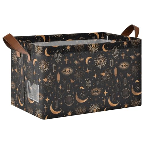 ISAOA Mystic Rechteckiger Aufbewahrungskorb mit Sonne, Mond und Augenmuster, zusammenklappbarer Aufbewahrungskorb mit Griffen für die Organisation von Zuhause, Küche, Büro, Schlafzimmer, Spielzeug ISAOA Mystic Rechteckiger Aufbewahrungskorb mit Sonne, Mond und Augenmuster, zusammenklappbarer Aufbewahrungskorb mit Griffen für die Organisation von Zuhause, Küche, Büro, Schlafzimmer, Spielzeug von ISAOA