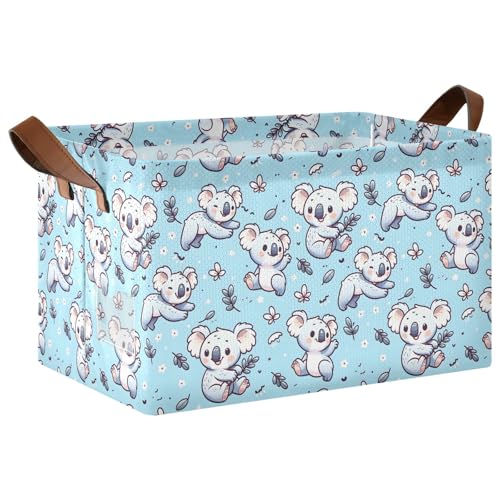 ISAOA Rechteckiger Aufbewahrungskorb mit Cartoon-Koala auf blauem Hintergrund, zusammenklappbarer Aufbewahrungskorb mit Griffen für die Organisation von Zuhause, Küche, Büro, Schlafzimmer, Spielzeug ISAOA Rechteckiger Aufbewahrungskorb mit Cartoon-Koala auf blauem Hintergrund, zusammenklappbarer Aufbewahrungskorb mit Griffen für die Organisation von Zuhause, Küche, Büro, Schlafzimmer, Spielzeug von ISAOA