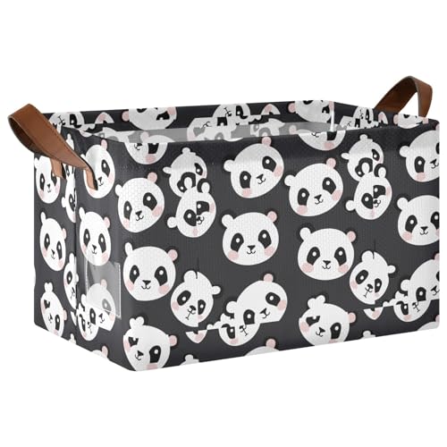 ISAOA Rechteckiger Aufbewahrungskorb mit Panda-Kopf, zusammenklappbarer Aufbewahrungskorb mit Griffen für Zuhause, Küche, Büro, Schlafzimmer, Spielzeug, Schrank, Regalkörbe ISAOA Rechteckiger Aufbewahrungskorb mit Panda-Kopf, zusammenklappbarer Aufbewahrungskorb mit Griffen für Zuhause, Küche, Büro, Schlafzimmer, Spielzeug, Schrank, Regalkörbe von ISAOA