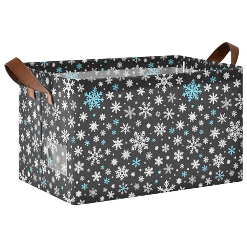ISAOA Rechteckiger Aufbewahrungskorb mit Schneeflockenmuster, zusammenklappbarer Aufbewahrungskorb mit Griffen für Zuhause, Küche, Büro, Schlafzimmer, Spielzeug, Schrank, Regalkörbe ISAOA Rechteckiger Aufbewahrungskorb mit Schneeflockenmuster, zusammenklappbarer Aufbewahrungskorb mit Griffen für Zuhause, Küche, Büro, Schlafzimmer, Spielzeug, Schrank, Regalkörbe von ISAOA