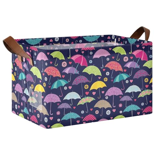 ISAOA Rechteckiger Aufbewahrungskorb mit Wellen-Punkt-Regenschirm-Muster, zusammenklappbarer Aufbewahrungskorb mit Griffen für Zuhause, Küche, Büro, Schlafzimmer, Spielzeug, Schrank, Regalkörbe ISAOA Rechteckiger Aufbewahrungskorb mit Wellen-Punkt-Regenschirm-Muster, zusammenklappbarer Aufbewahrungskorb mit Griffen für Zuhause, Küche, Büro, Schlafzimmer, Spielzeug, Schrank, Regalkörbe von ISAOA