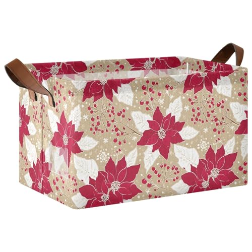 ISAOA Rechteckiger Aufbewahrungskorb mit roten magentafarbenen Blumen, zusammenklappbarer Aufbewahrungskorb mit Griffen für Zuhause, Küche, Büro, Schlafzimmer, Spielzeug, Schrank, Regalkörbe ISAOA Rechteckiger Aufbewahrungskorb mit roten magentafarbenen Blumen, zusammenklappbarer Aufbewahrungskorb mit Griffen für Zuhause, Küche, Büro, Schlafzimmer, Spielzeug, Schrank, Regalkörbe von ISAOA