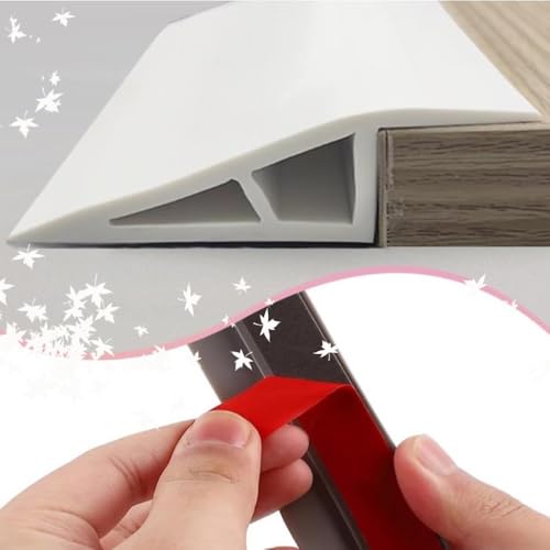 ISAVIA 100cm Übergangsschiene,teppichkantenleiste Bodenübergangsstreifen Höhenausgleich, PVC Bergangsprofil Türschwellenrampe, Schneidbar Türschwellen Leiste(White,H 15mm) von ISAVIA