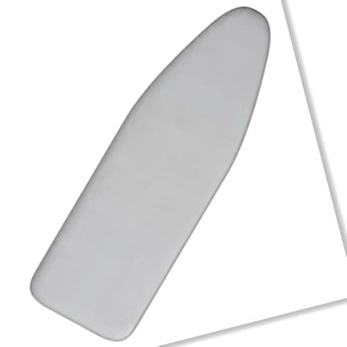 ISAVIA Bügelbrettbezug 90x30cm 100x35cm 110x35cm 120x40cm，Bügeltischbezug Baumwolle，Bügelbezug Ersatzbezug Elastischem Gummizug，Einfache Passform(Silver,122x38cm(48x15in)) von ISAVIA