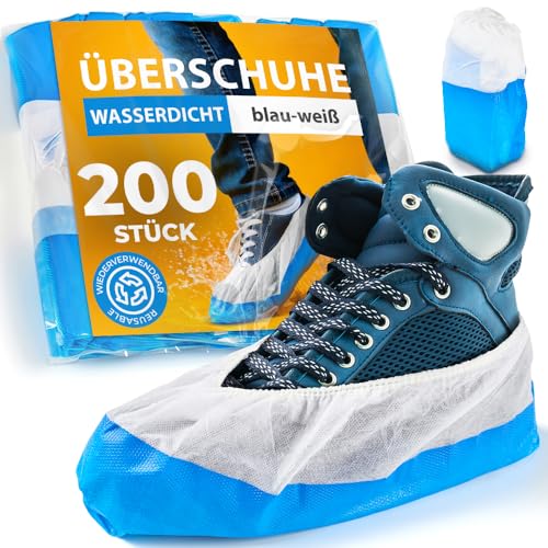 ISC Hygiene & Safety 200x Schuhüberzieher wasserdicht blau-weiß von Überschuhe Verstärkt Extra Stark >9g - rutschfeste Überzieher für Schuhe - Einheitsgröße, Überziehschuhe Einweg Mehrweg Galoschen ISC Hygiene & Safety 200x Schuhüberzieher wasserdicht blau-weiß von Überschuhe Verstärkt Extra Stark >9g - rutschfeste Überzieher für Schuhe - Einheitsgröße, Überziehschuhe Einweg Mehrweg Galoschen von ISC Hygiene & Safety