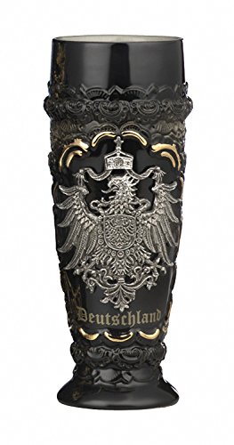 Bierkrug schwarz Deutschland Zinnwappen Weizenbiertulpe 0,5 Liter Bierseidel KI 155-SZA 0,5L Deutschland von KING