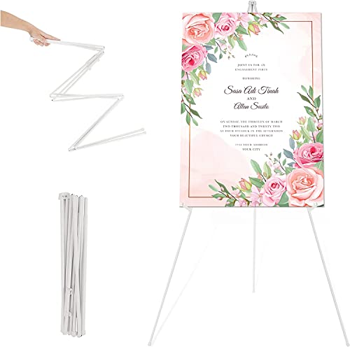 Künstler Staffelei Stand, ISFORU 160cm Verstellbares Stativ Tisch Kunst Leinwand Malerei Display, Easy Folding Studio Teleskop Boden Staffeleien für Hochzeit Poster Innen Außen (Weiß) von ISFORU
