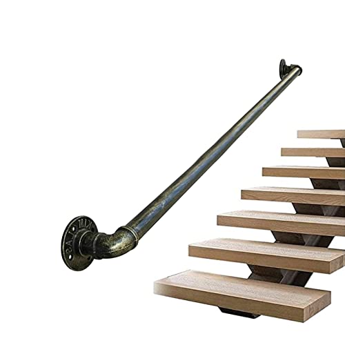 Industrielle Bronze Handlauf für Treppen 9 Fuß Metall Treppengeländer mit schmiedeeisernen Rohr Handlauf Outdoor Indoor Veranda Reifen Handläufe von ISHEGREV