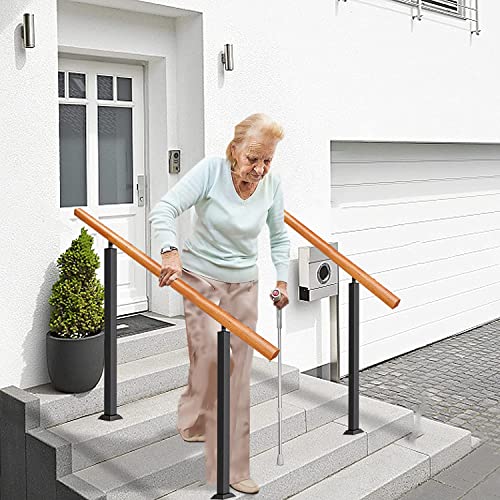 Verstellbarer Handlauf für Außentreppen Treppengeländer aus Gusseisen und Massivholz für 1 bis 3 Stufen Innen- und Außengeländer für Treppen mit Einbausatz Verstellbarer Handlauf für Außentreppen Treppengeländer aus Gusseisen und Massivholz für 1 bis 3 Stufen Innen- und Außengeländer für Treppen mit Einbausatz von ISHEGREV