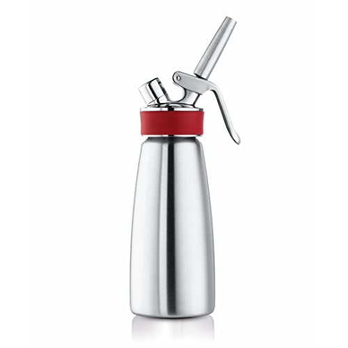 iSi Sahnespender 500ml, Gourmet Whip Plus, 0.5 Liter, aus hochwertigem Edelstahl, Betrieb mit iSi Sahnekapseln, für Sahne, warme und kalte Saucen, Suppen, Espumas und Desserts von ISI