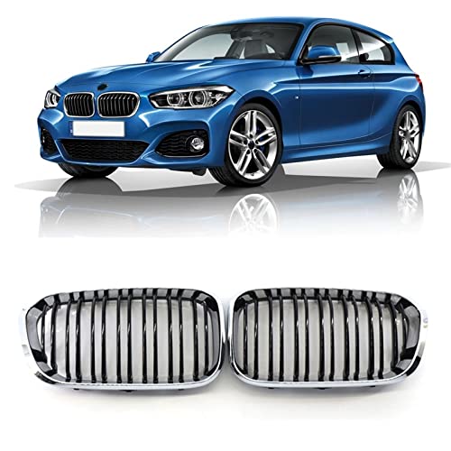 ISILA Auto-Frontstoßstangengitter Nieren-Racing-Grill Chrom-Doppellamellen-Ersatzgitter Für BMW 1er F20 F21 LCI 120i 2015-2018 Kühlergrille (Color : Chrome) von ISILA