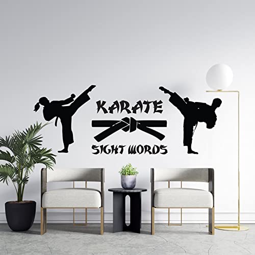 Karate-Vinyl-Wandtattoo, Karate-Sport-Aufkleber, für Jugend, Karate, Flur, Dekoration, Kunst, Junge, Geschenk, 76 x 28 cm von ISILA