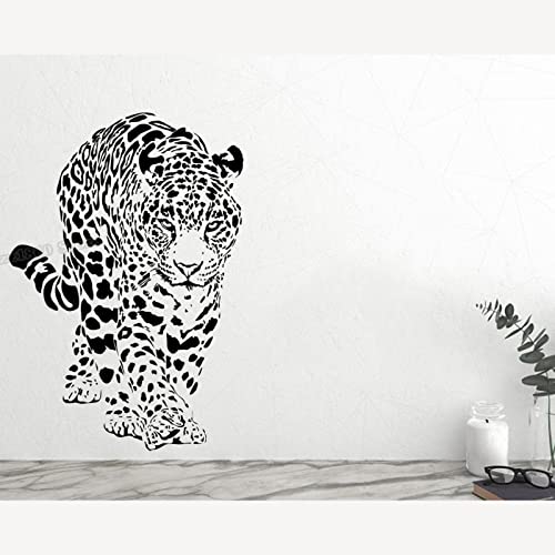 Leopard Wanderwand Aufkleber Wildkatze Vinyl Aufkleber Schlafzimmer Kinderzimmer dekoriert Wandbild 60X42 cm von ISILA