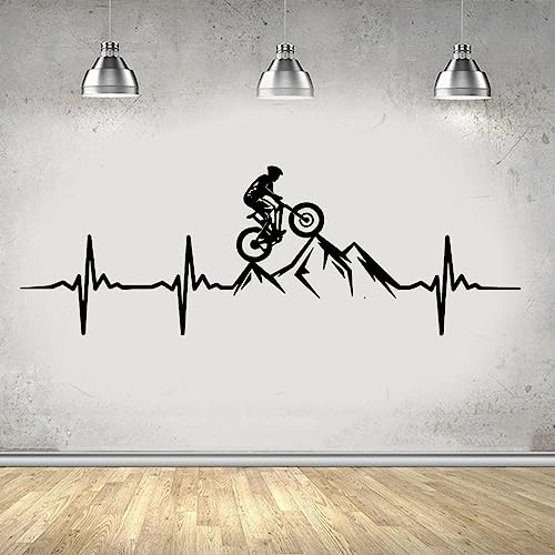 Mountainbike Hearthopping Wandtattoo, Wohnzimmer Schlafzimmer Mann Mountainbike, Downhill Bike, Wandtattoo, Spielzimmer, Vinyl 100cm Breite x 34cm Höhe von ISILA