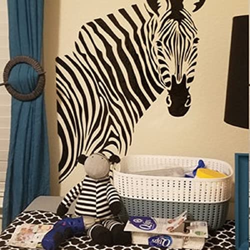 Zebra-Wandtattoo, Vinyl, Mitesser, Zebra-Wandaufkleber, 57 x 89 cm von ISILA