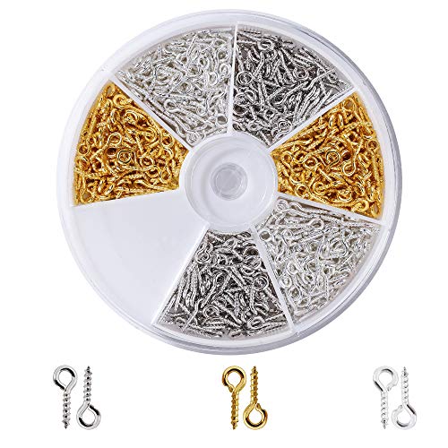 ISIYINER Schraubösen 600 Stück Ösenschraube Ösenstifte mit Aufbewahrungsbox für DIY Kunsthandwerk 10 x 4 x 1mm ISIYINER Schraubösen 600 Stück Ösenschraube Ösenstifte mit Aufbewahrungsbox für DIY Kunsthandwerk 10 x 4 x 1mm von ISIYINER