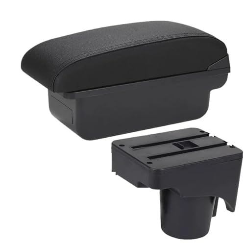 ISJRJF Auto Armlehnenbox Armlehnenbox passend für VW Golf 6 Golf 5 Mk6 MK5 Jetta 5 Autoarmlehne passend für VW Sagitar Aufbewahrungsbox Innenraum(C2 Black line NO USB) von ISJRJF