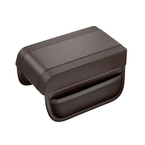 ISJRJF Auto Armlehnenbox Auto Armlehne Box Höhe Pad Universal Leder Armlehne Kissen Mit Tasche Zentrale Memory Baumwolle Ellenbogen Unterstützung Armlehne Lagerung(Brown) von ISJRJF