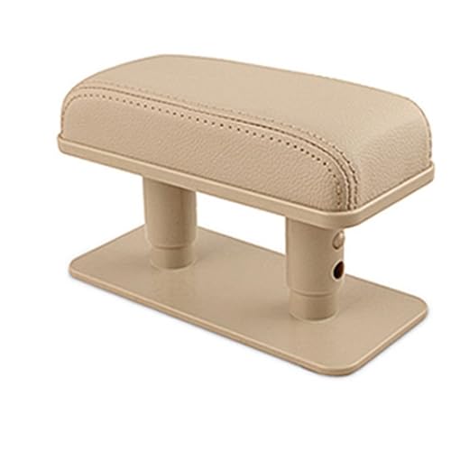 ISJRJF Auto Armlehnenbox Auto Armlehne Extender Auto Tür Armlehne Ellenbogen Unterstützung Einstellbare Höhe PU Leder Auto Armlehne Kissen Universal(1pc Beige) von ISJRJF