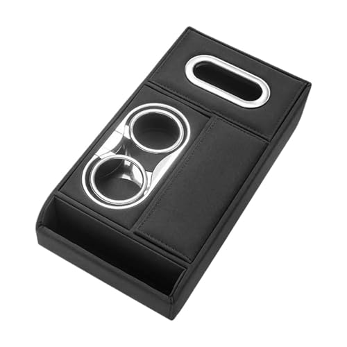 ISJRJF Auto Armlehnenbox Auto Armlehne Kissen Mit 2 Tasse Halter Tissue Box Lagerung Pads Abdeckung Erhöhen Center Konsole Pad Rest(Black) von ISJRJF