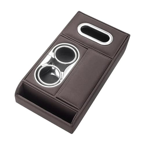 ISJRJF Auto Armlehnenbox Auto Armlehne Kissen Mit 2 Tasse Halter Tissue Box Lagerung Pads Abdeckung Erhöhen Center Konsole Pad Rest(Brown) von ISJRJF