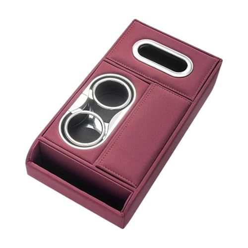 ISJRJF Auto Armlehnenbox Auto Armlehne Kissen Mit 2 Tasse Halter Tissue Box Lagerung Pads Abdeckung Erhöhen Center Konsole Pad Rest(Red) von ISJRJF