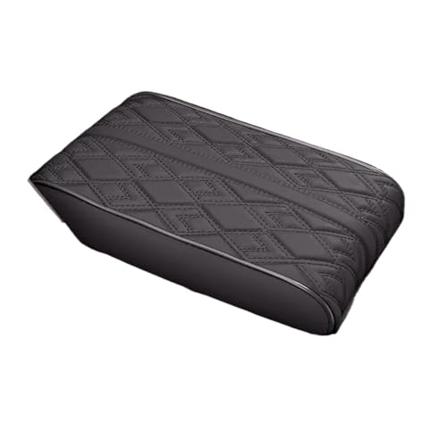 ISJRJF Auto Armlehnenbox PU-Leder Auto Armlehne Matte Center Console Arm Rest Schutz Kissen Auto Armlehnen Aufbewahrungsbox Abdeckung Pad(Armrest Black) von ISJRJF