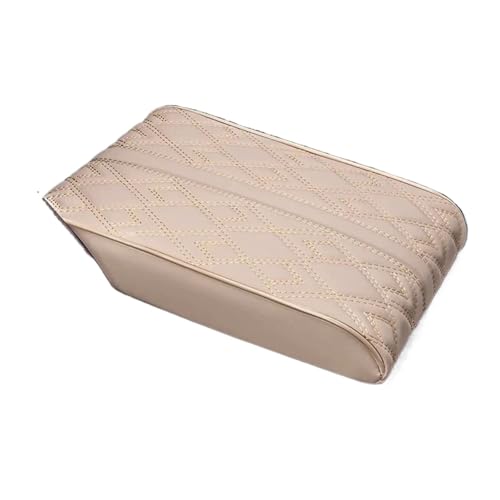 ISJRJF Auto Armlehnenbox PU-Leder Auto Armlehne Matte Center Console Arm Rest Schutz Kissen Auto Armlehnen Aufbewahrungsbox Abdeckung Pad(Armrest Cream) von ISJRJF