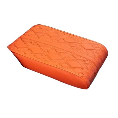 ISJRJF Auto Armlehnenbox PU-Leder Auto Armlehne Matte Center Console Arm Rest Schutz Kissen Auto Armlehnen Aufbewahrungsbox Abdeckung Pad(Armrest Orange) von ISJRJF