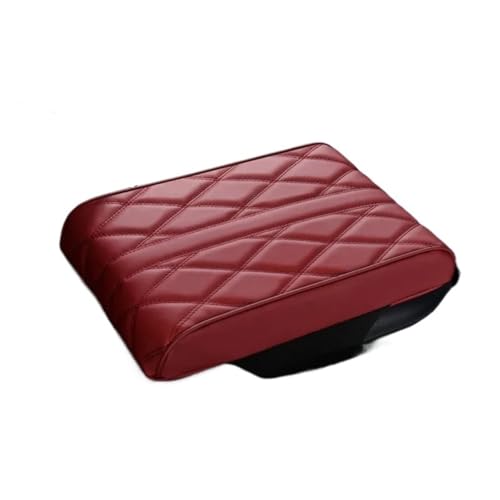 ISJRJF Auto Armlehnenbox PU-Leder Auto Armlehne Matte Mittelkonsole Armlehne Schutzkissen Universal Auto Armlehnen Aufbewahrungsbox Abdeckung Pad(21CM-Red) von ISJRJF