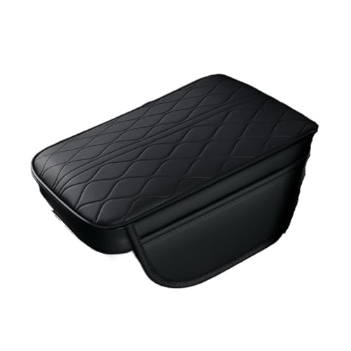 ISJRJF Auto Armlehnenbox Universal Auto Armlehne Pad PU Leder Memory Schwamm Armlehne Kissen Fahrzeug Konsole Abdeckung Schutz(Black) von ISJRJF
